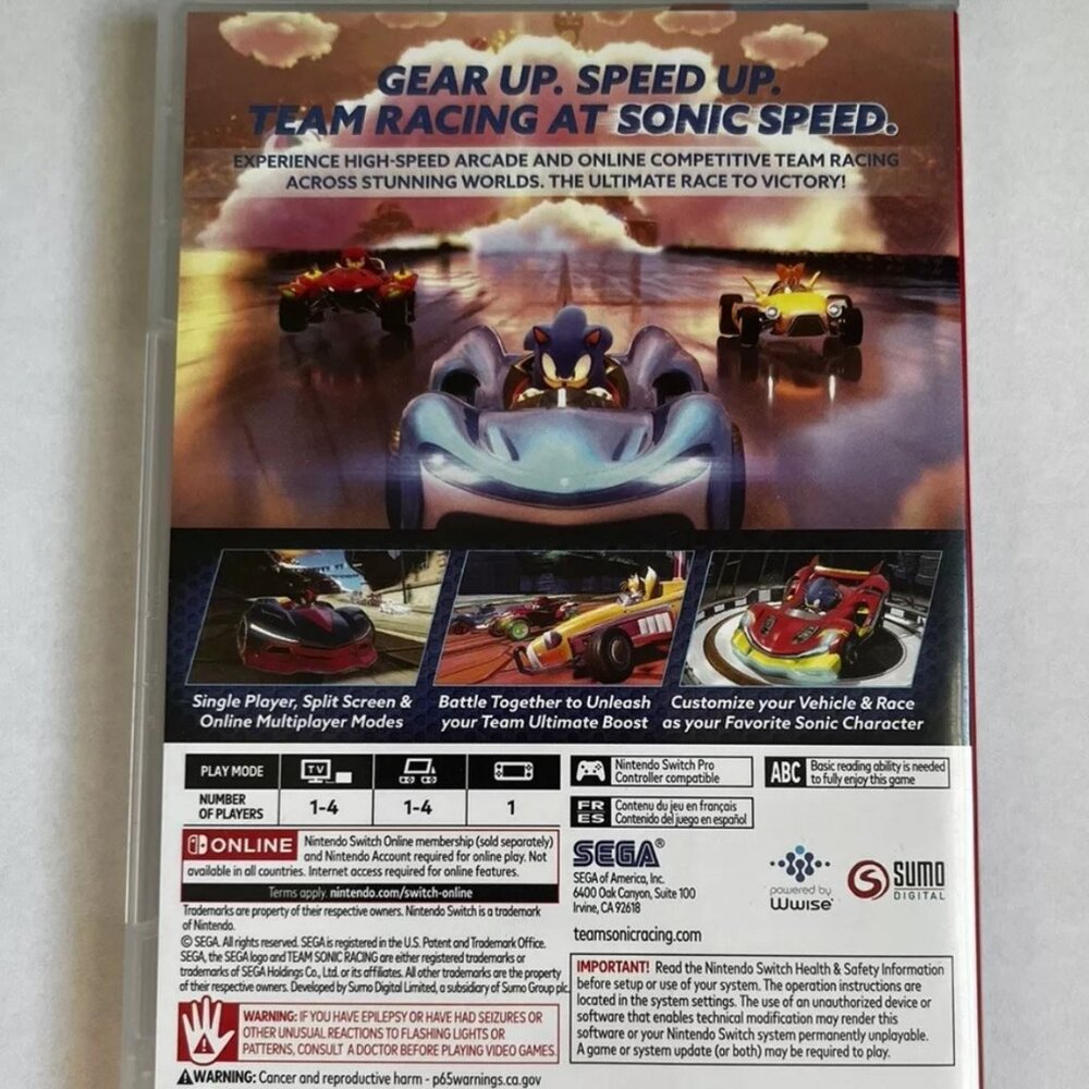 Team Sonic Racing (Nintendo Switch Game) - Picture 2 of 3